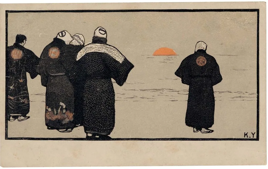 山本鼎「漁夫」