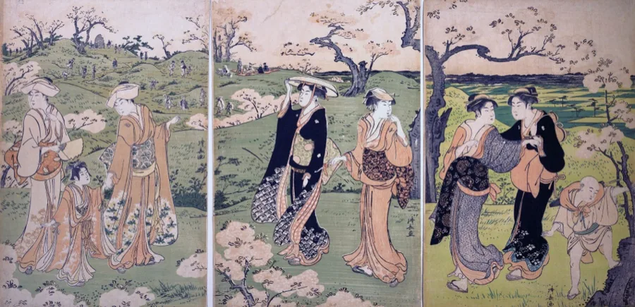 鳥居清長「飛鳥山の花見」